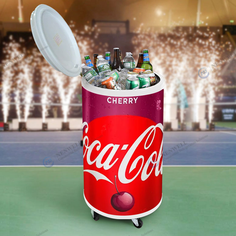 Round Portable Coca Cola Cooler for Party and Events